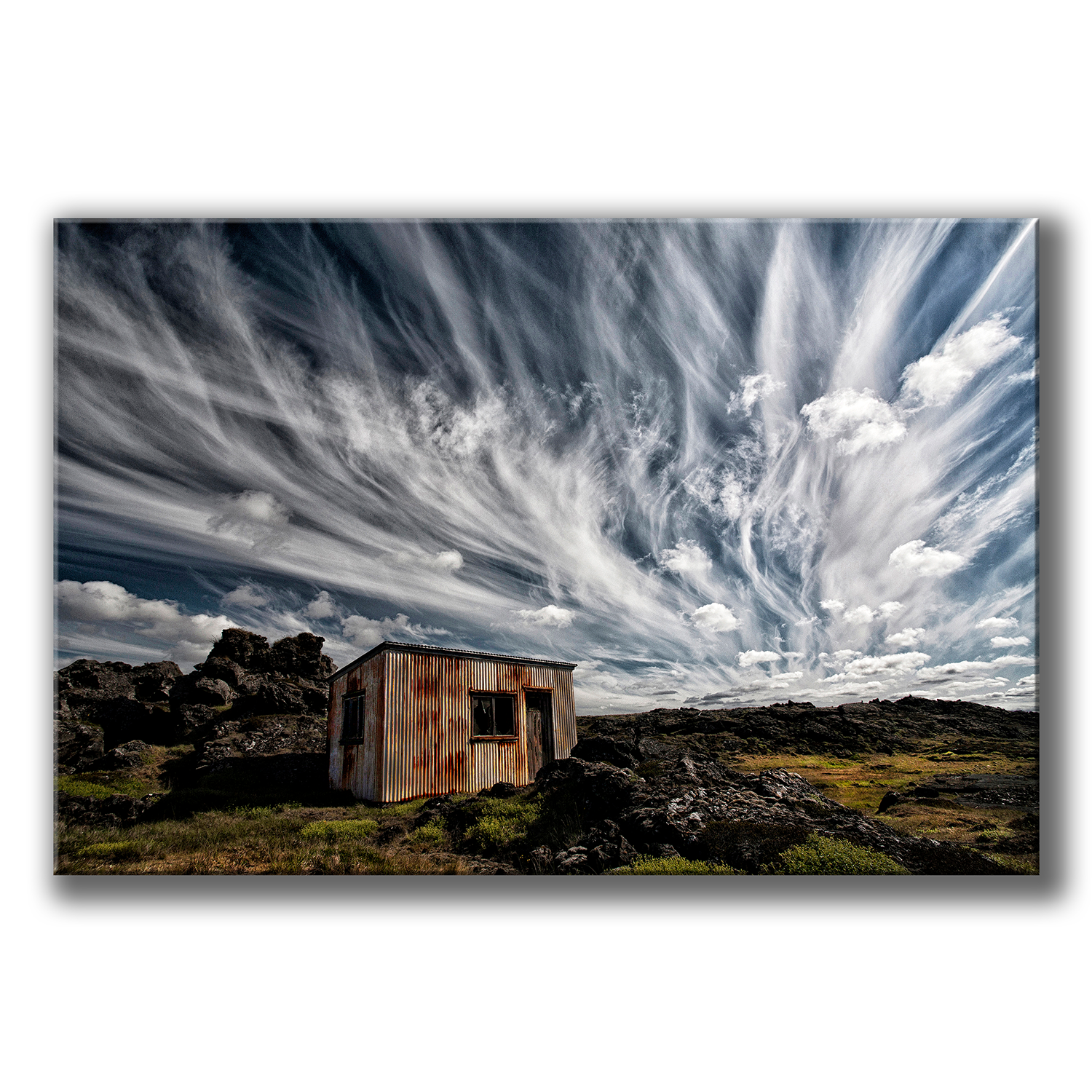 clouds over a shack